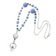 Lanyard Neck Blue Diamond Ball Tether Long Sweater Chain Work Badge Keychain Necklace