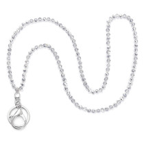 Glass bead bead necklace Lanyard necklace key work card easy to pull buckle lanyard necklace