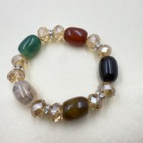 20mm snap button Agate bracelet, crystal bracelet gift