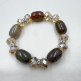 20mm snap button Agate bracelet, crystal bracelet gift