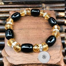 20mm snap button Natural agate stone bracelet, women's fashionable crystal bracelet