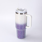 40oz car cup with handle, large capacity vacuum drilling straw cup