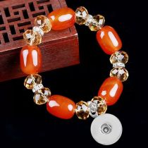 20mm snap button Agate bracelet, crystal bracelet gift