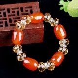 20mm snap button Agate bracelet, crystal bracelet gift