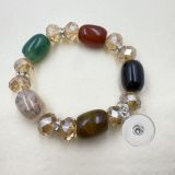 20mm snap button Agate bracelet, crystal bracelet gift