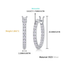 Fashion S925 Silver Flow Light Ear Cuff Women's Bestselling Moissanite Earrings