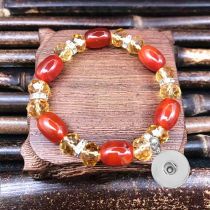 20mm snap button Natural agate stone bracelet, women's fashionable crystal bracelet