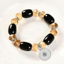 20mm snap button Agate bracelet, crystal bracelet gift