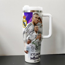 Cooling Outdoor Car Cup Messi C Ronaldo Ice Cup 40oz Double layer Stainless Steel