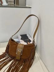 Tassel crossbody bag, fashionable shoulder bag, European retro bag