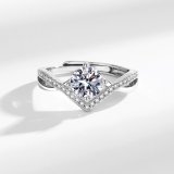 Zircon 1CT imitation moissanite ring, woman crowned with love wedding ring