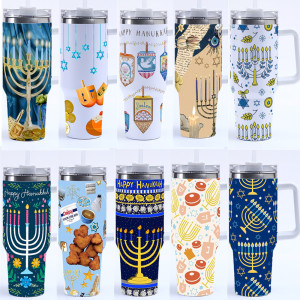 Hanukkah Stainless Steel Insulated Candlestick Gyroscope Car Cup Ice King Beer Cup Large Capacity