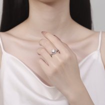 Zircon 1CT imitation moissanite ring, woman crowned with love wedding ring