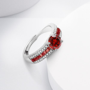 Hot selling blue pointed crystal colored zircon ring for women's fashion ring