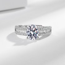 Brilliant Blue Sharp Crystal Colored Zircon Ring for Women's Open Mouth Ring
