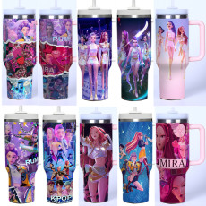 Car Cup K-POP Monster Hunt Huntrix 40oz Rumi Mira Zoey Ice King Cup
