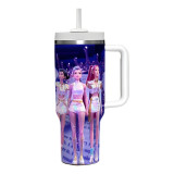 Car Cup K-POP Monster Hunt Huntrix 40oz Rumi Mira Zoey Ice King Cup