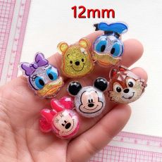 12mm snap button Transparent sequin cut cartoon animal resin