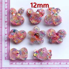 12mm snap button butterfly LOVE Sugar rabbit AB glue  resin