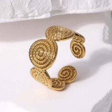 Titanium steel ring with geometric opening, index finger ring, non fading stainless steel ring