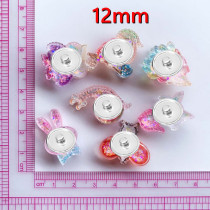 12mm snap button Little rabbit hedgehog Owl, kitten, ladybug, bird resin
