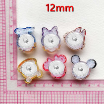 12mm snap button Transparent sequin cut cartoon animal resin