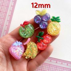 Resin 12mm snap button  Fruit, Apple, Cherry