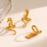 Ocean element seahorse ring, women's beach vacation wearing ring