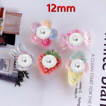 12mm snap button  resin  Strawberry Flower Rabbit