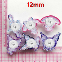 12mm snap button High transparency cartoon KT cat resin DIY