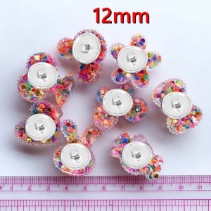 12mm snap button butterfly LOVE Sugar rabbit AB glue  resin