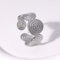 Titanium steel ring with geometric opening, index finger ring, non fading stainless steel ring