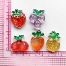 Fruit, Strawberry, Cherry, AB Resin  20mm snap button
