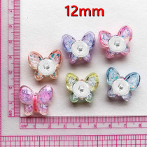 12mm snap button Sparkling gradient butterfly resin DIY