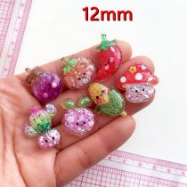12mm snap button noctilucent Flash Pink Cartoon Vegetable DIY Resin