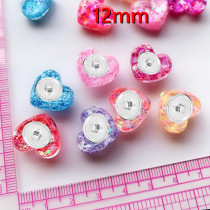 12mm snap button Five pointed star glitter heart-shaped resin DIY