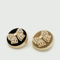 Bow metal Flower Pearl  rhinestone Metal 20MM Snap buttons