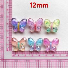 12mm snap button Sparkling gradient butterfly resin DIY
