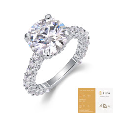 New S925 Silver Ring 5-Carat Moissanite Ring