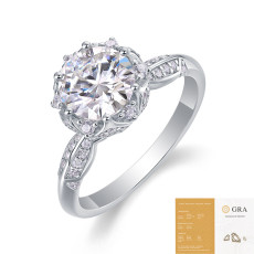 Six clawed 925 silver ring that won't fade, hot selling moissanite ring for women