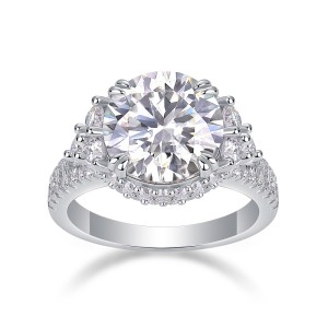 5CT Fashion new product ring, women's non fading moissanite S925 silver ring