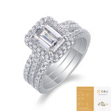 NEW 925 silver moissanite layered ring