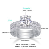 NEW 925 silver moissanite layered ring