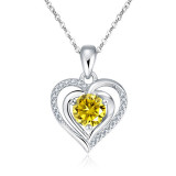 S925 Silver Ocean Heart Love Necklace Pure Silver Pendant Clavicle Chain