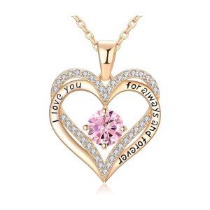 S925 pure silver ocean heart necklace, women's collarbone chain, European and American love Valentine's Day