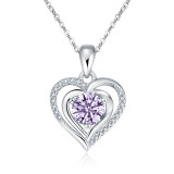 S925 Silver Ocean Heart Love Necklace Pure Silver Pendant Clavicle Chain