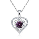 S925 Silver Ocean Heart Love Necklace Pure Silver Pendant Clavicle Chain