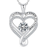 925silver Valentine's Day Double Layer Eternal Love Necklace for Women - Ocean Heart Twelve Starstone Series Love Necklace