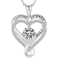 925silver Valentine's Day Double Layer Eternal Love Necklace for Women - Ocean Heart Twelve Starstone Series Love Necklace