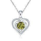 S925 Silver Ocean Heart Love Necklace Pure Silver Pendant Clavicle Chain